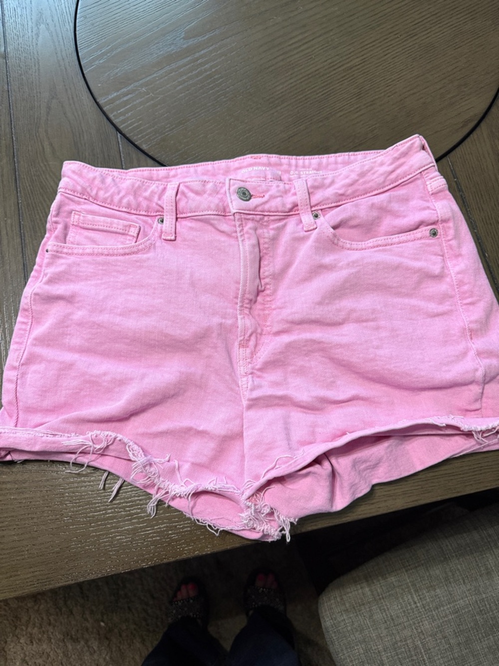 Old Navy Pink OG Straight Jean shorts.